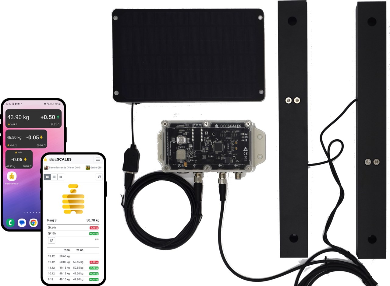 BeeScales Bienenstockwaage zum Monitoring mit GPS & Diebstahlalarm (4G / NB‑IoT)